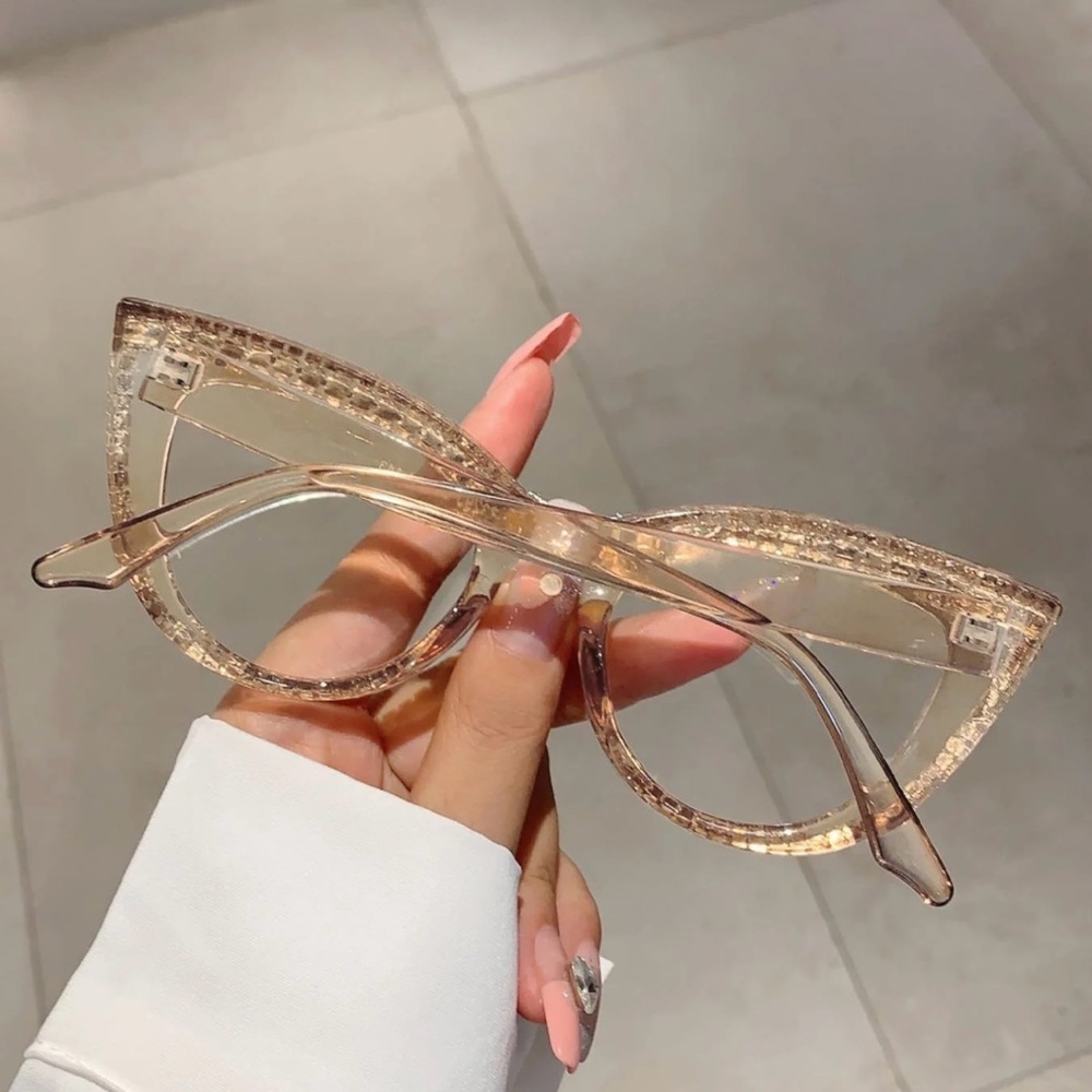 New! Elegant Boutique Crystal-Embellished Cat-Eye Sunglasses - Picture 3 of 3